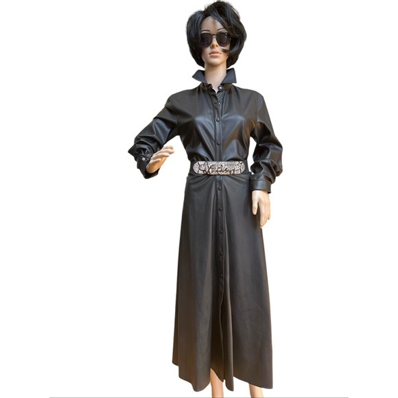 BCBGMAXAZRIA Women’s Black Stretch Belt With Snake Print Buckle Insert XS - Picture 6 of 13